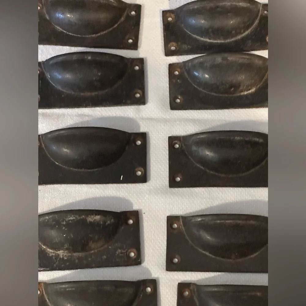 Restoration Hardware Black Cast Iron Cabinet Pull Handles Set of 4 Vintage Rare